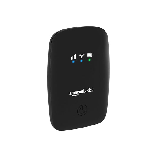 Amazon Basics 4G LTE Wireless Dongle – All SIM Network Support | Plug & Play Single-Band Data Card | Up to 150Mbps WiFi Hotspot | 2200mAh Rechargeable Battery | SIM Adapter Included (Black)