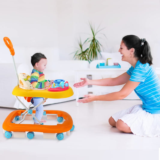 LuvLap Sunshine Baby Walker with Parental Push Handle | Anti-Fall & Anti-Skid | Height Adjustable | Music & Light Toys | 6β18 Months | FREE AirPods Worth βΉ499