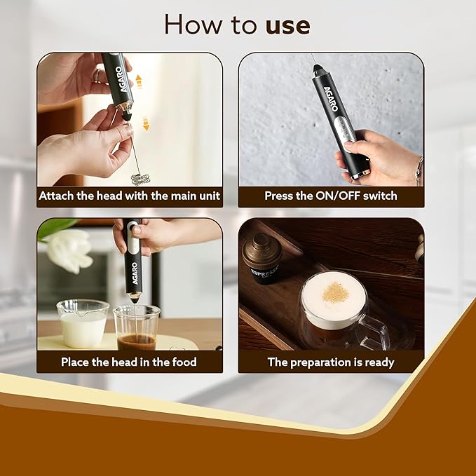 AGARO Royal Milk Frother – Rechargeable 3-Speed Electric Coffee Whisk & Mixer with Stainless Steel Stand | Powerful Handheld Frother for Coffee, Cream & Milk Foam ☕🔥
