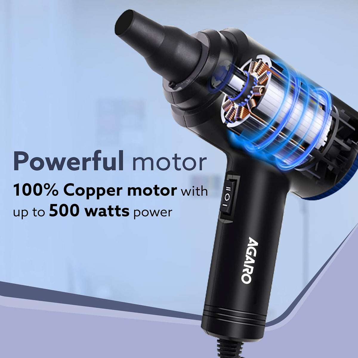 AGARO Compressed Air Duster AD1719 | 48,000 RPM Electric Air Blower for PC, Laptop, Car, Home & Office | Rechargeable Dust Cleaner