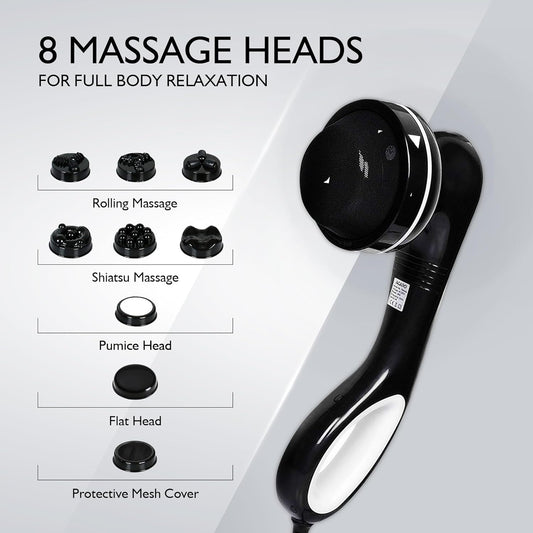 A AGARO Relaxo Full Body Massager Machine | 8 Massage Heads, 5 Modes, 6 Speeds for Back, Neck, Leg & Foot Pain Relief + FREE Solimo 11-in-1 Chopper + FREE AGARO Elite Lint Remover