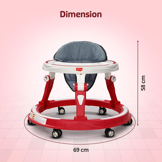 LuvLap Elegant 360Β° Baby Walker for 6β18 Months | 3-Level Height Adjustable | Safe & Comfortable |FREE AirPods Worth βΉ499 π