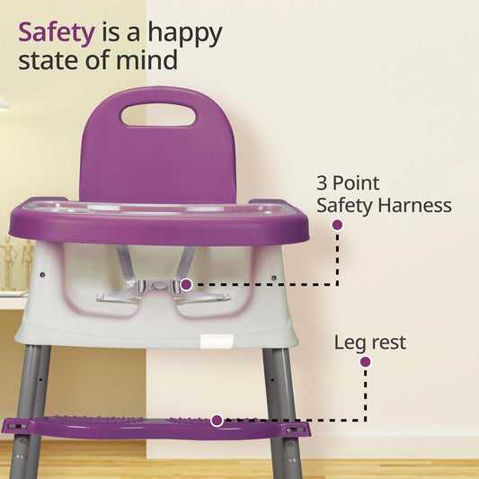 LuvLap 4-in-1 Convertible Baby High Chair (Feeding Chair) | High, Low & Booster Seat with Footrest | FREE AirPods Worth βΉ499 π