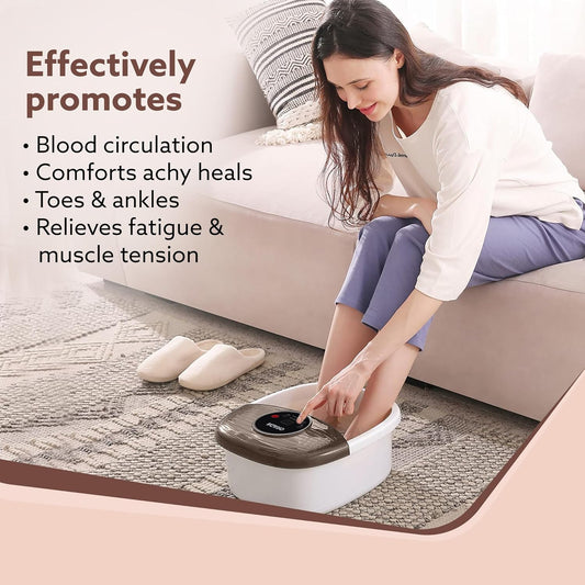 AGARO Regal Foot Spa Bath Massager with Heat, 16 Manual Massage Rollers, Bubble & Vibration Function, Adjustable Temperature Control | FREE AGARO Elite Rechargeable Mini Electric Chopper Worth ₹599