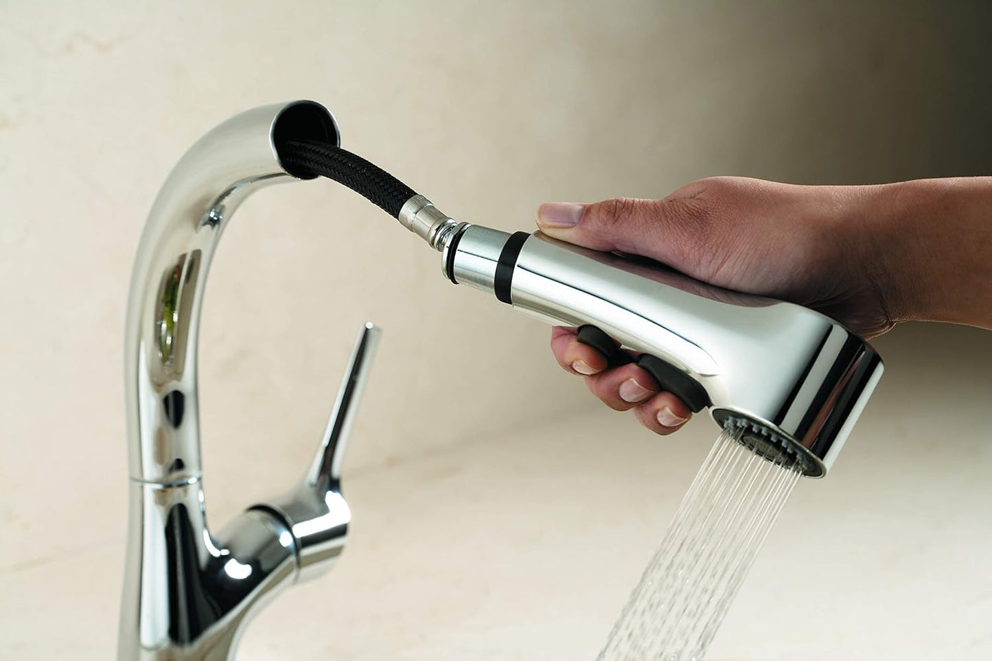 KOHLER Elate Pull-Out Kitchen Faucet with Chrome Finish | Premium Pull-Out Sink Tap for Modern Kitchens | Single Handle Kitchen Mixer
