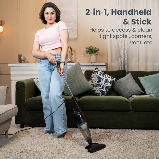 A AGARO Regal Plus 2-in-1 Upright Vacuum Cleaner 800W | Powerful 6.5kPa Suction | Handheld & Stick Vacuum for Home Cleaning | Bagless Design | FREE Electric Kettle Worth ₹999 🎁