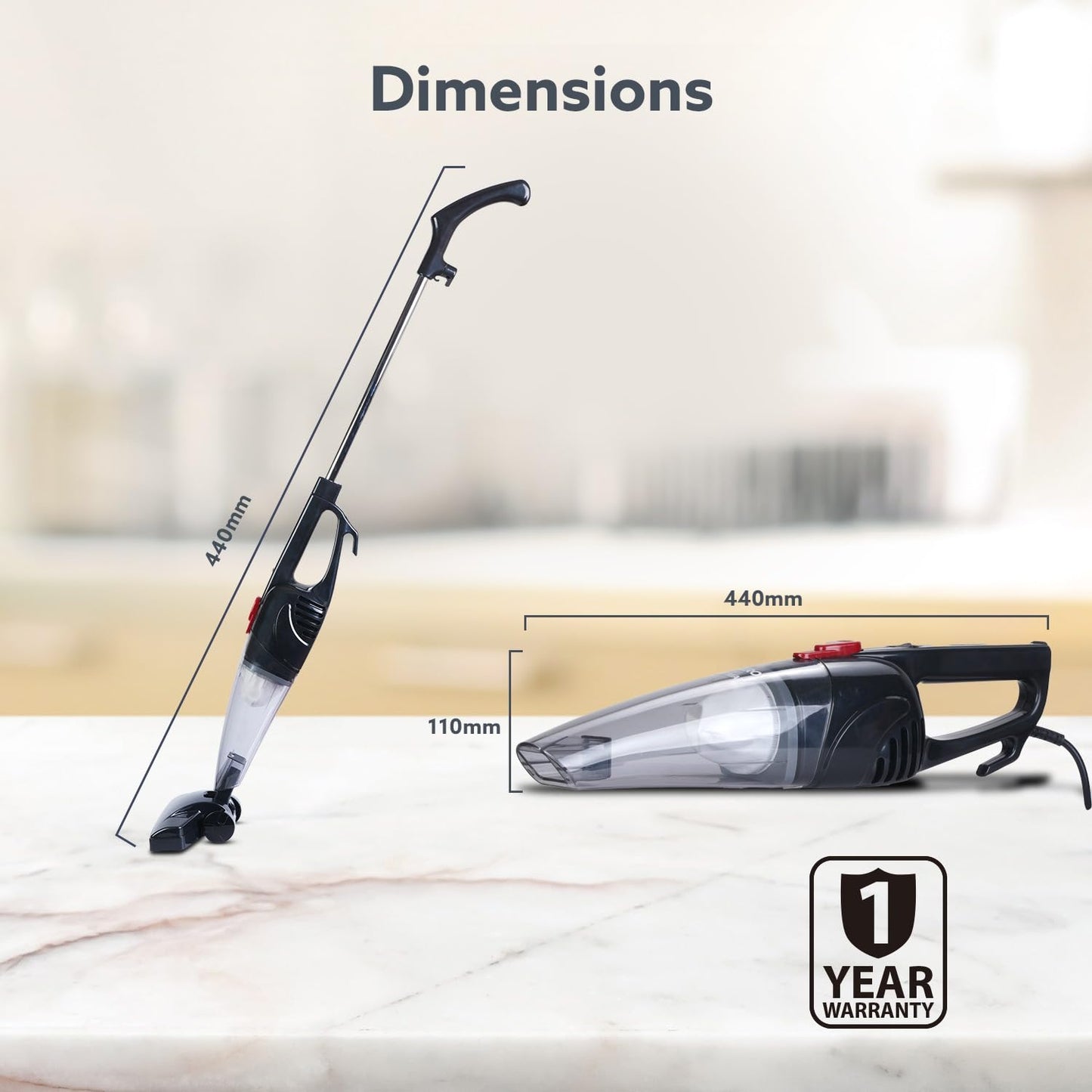 A AGARO Regal Plus 2-in-1 Upright Vacuum Cleaner 800W | Powerful 6.5kPa Suction | Handheld & Stick Vacuum for Home Cleaning | Bagless Design | FREE Electric Kettle Worth βΉ999 π
