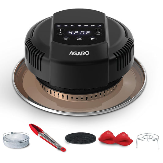AGARO Imperial Pot Lid Air Fryer – 7-in-1 Electric Air Fryer Lid for 5L, 6L & 8L Pressure Cookers | 7 Preset Menu | 1000W
