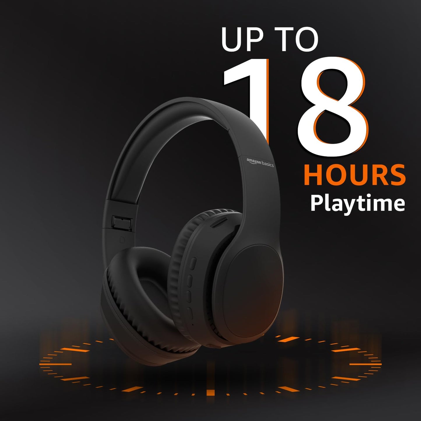 Amazon Basics Wireless Over-Ear Headphones | Bluetooth 5.4, 18H Playtime, Deep Bass & Mic – Buy One Get One Free