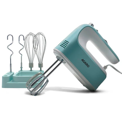 Agaro Regency 300W Hand Mixer Blender – 5 Speed Electric Beater with Detachable Beaters, Whisker & Dough Hooks | Perfect for Cake, Cream & Dough Mixing