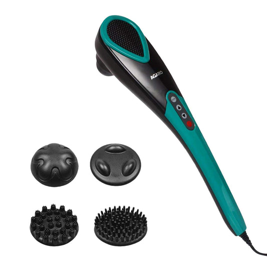 AGARO Comfort Electric Handheld Full Body Hammer Massager – 5 Massage Heads, 5 Modes & 6 Speed Settings for Deep Tissue Pain Relief & Relaxation | Back, Leg & Foot Massager (Green & Black) + FREE Electric Kettle @ ₹1999🔥