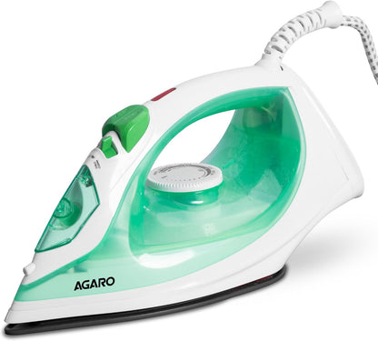 AGARO Regal Steam Iron – 1200W Fast Heating Steam Iron with Ceramic Coated Sole Plate | Powerful Wrinkle Removal for Smooth & Crisp Clothes (Green) 🔥
