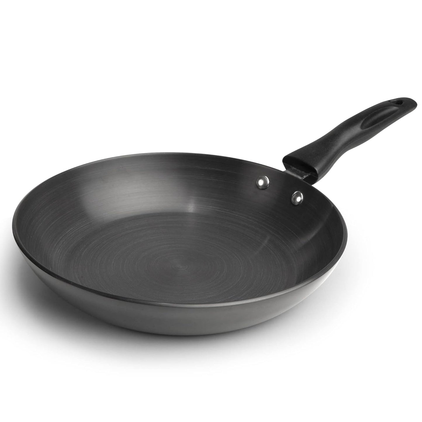 AGARO Elite Hard Anodised Taper Frying Pan 24 cm (1.5L) | 4mm Thick Base | Gas Compatible | Durable Non-Stick Performance with Riveted Handle (Black)