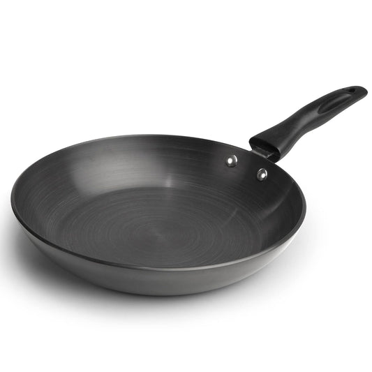 AGARO Elite Hard Anodised Taper Frying Pan 24 cm (1.5L) | 4mm Thick Base | Gas Compatible | Durable Non-Stick Performance with Riveted Handle (Black)