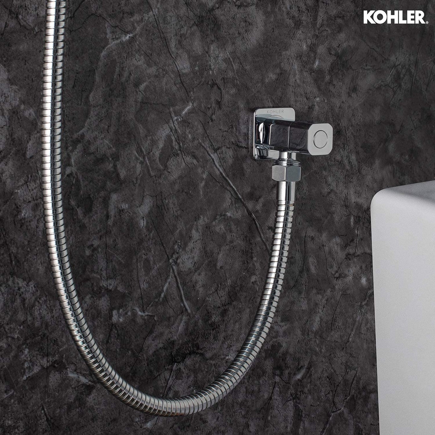 Kohler Complementary Basic Health Faucet with Metal Hose & Holder – Premium Chrome Finish Bathroom Jet Spray |