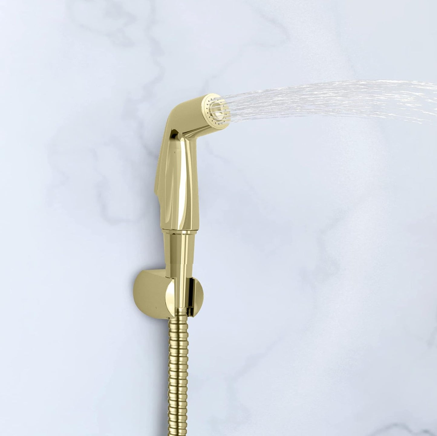 Kohler 12927IN-AF Deco Contemporary Health Faucet — Elegant French Gold Finish | Metal Hose & Holder