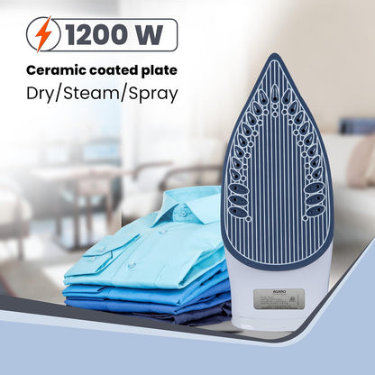 AGARO Regal Steam Iron – 1200W Fast Heating Steam Iron with Ceramic Coated Sole Plate | Powerful Wrinkle Removal for Smooth & Crisp Clothes (Green) 🔥