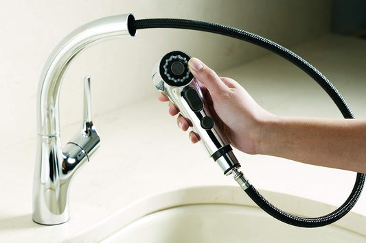 KOHLER Elate Pull-Out Kitchen Faucet with Chrome Finish | Premium Pull-Out Sink Tap for Modern Kitchens | Single Handle Kitchen Mixer