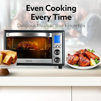 AGARO Imperial 30L Digital OTG Oven with 9 Preset Modes & Rotisserie (Silver) + FREE Lint Remover