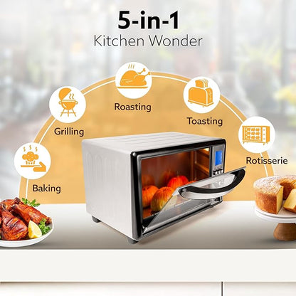 AGARO Imperial 30L Digital OTG Oven with 9 Preset Modes & Rotisserie (Silver) + FREE Lint Remover