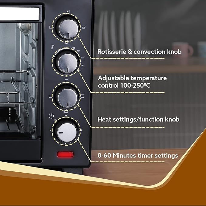 AGARO Marvel 38L OTG Oven Toaster Griller with Motorized Rotisserie & Convection Baking + FREE Lint Remover