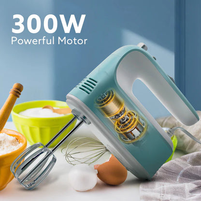 Agaro Regency 300W Hand Mixer Blender – 5 Speed Electric Beater with Detachable Beaters, Whisker & Dough Hooks | Perfect for Cake, Cream & Dough Mixing