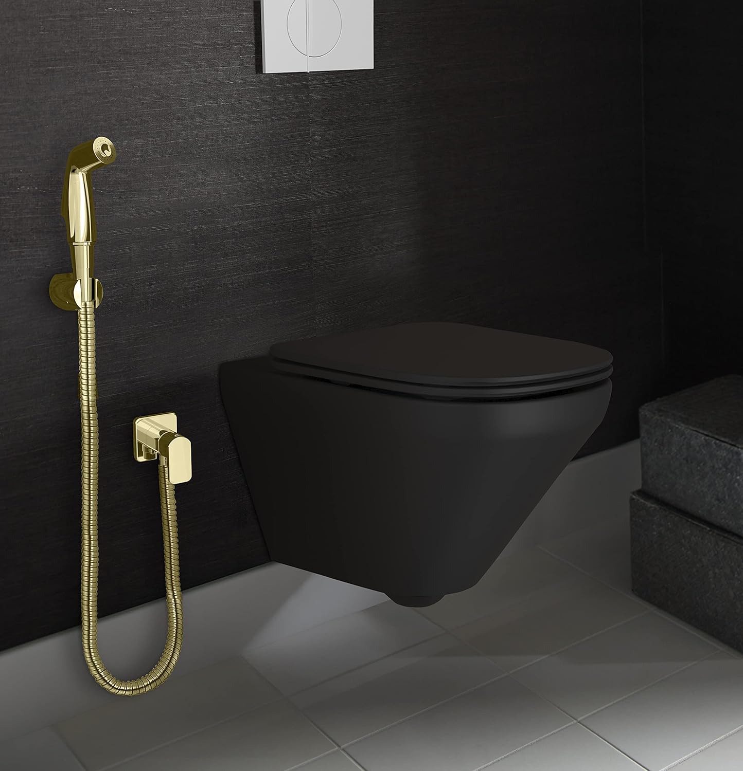 Kohler 12927IN-AF Deco Contemporary Health Faucet — Elegant French Gold Finish | Metal Hose & Holder