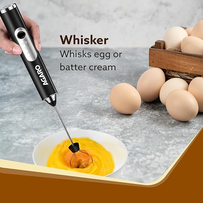 AGARO Royal Milk Frother – Rechargeable 3-Speed Electric Coffee Whisk & Mixer with Stainless Steel Stand | Powerful Handheld Frother for Coffee, Cream & Milk Foam ☕🔥