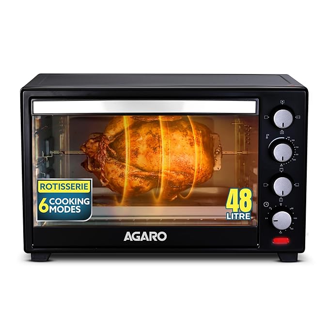 AGARO Marvel 48L OTG Oven with Motorised Rotisserie, Convection & 3 Heating Modes + FREE Lint Remover