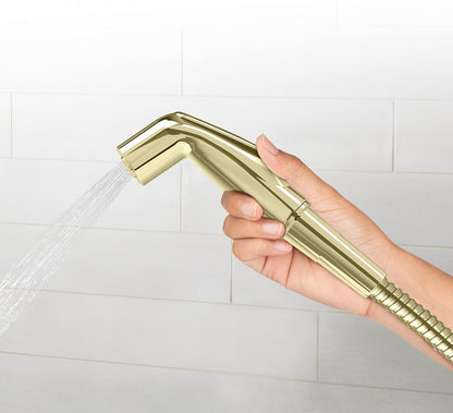 Kohler 12927IN-AF Deco Contemporary Health Faucet — Elegant French Gold Finish | Metal Hose & Holder