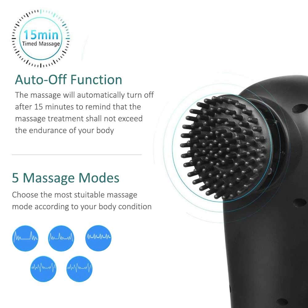 AGARO Comfort Electric Handheld Full Body Hammer Massager – 5 Massage Heads, 5 Modes & 6 Speed Settings for Deep Tissue Pain Relief & Relaxation | Back, Leg & Foot Massager (Green & Black) + FREE Electric Kettle @ ₹1999🔥