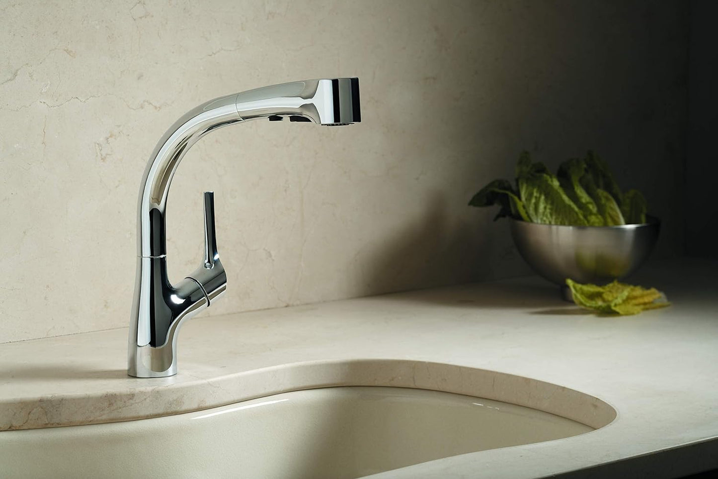 KOHLER Elate Pull-Out Kitchen Faucet with Chrome Finish | Premium Pull-Out Sink Tap for Modern Kitchens | Single Handle Kitchen Mixer