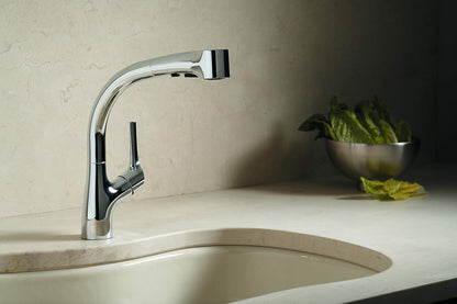 KOHLER Elate Pull-Out Kitchen Faucet with Chrome Finish | Premium Pull-Out Sink Tap for Modern Kitchens | Single Handle Kitchen Mixer