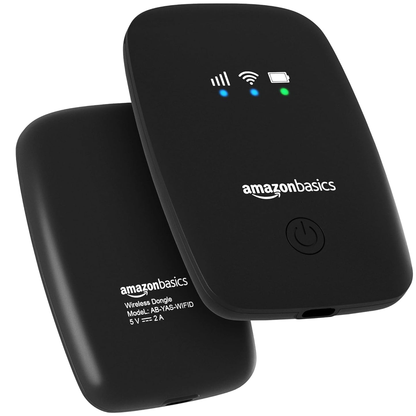 Amazon Basics 4G LTE Wireless Dongle – All SIM Network Support | Plug & Play Single-Band Data Card | Up to 150Mbps WiFi Hotspot | 2200mAh Rechargeable Battery | SIM Adapter Included (Black)