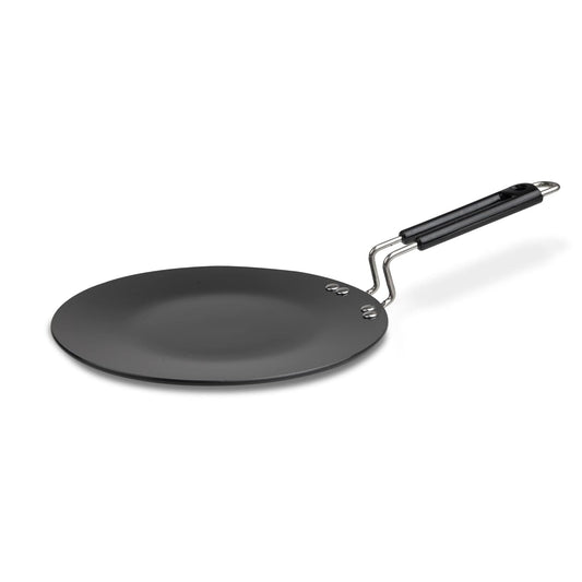AGARO Elite 25 cm Hard Anodised Tawa | 4mm Thick Base | Gas & Induction Compatible | Roti, Chapati & Paratha Tawa | Durable Riveted Handle
