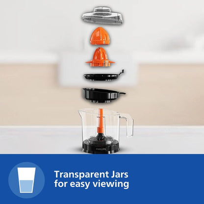 Philips Citrus Press Juicer HR2788/00 (Black & Transparent) | Compact & Easy Juicing