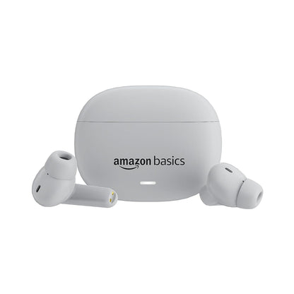 Amazon Basics True Wireless Earbuds with Mic | Long Battery Life Up to 60H, IPX5 Sweat & Water Resistant, Bluetooth 5.3, Touch Controls