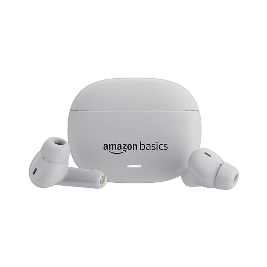 Amazon Basics True Wireless Earbuds with Mic | Long Battery Life Up to 60H, IPX5 Sweat & Water Resistant, Bluetooth 5.3, Touch Controls