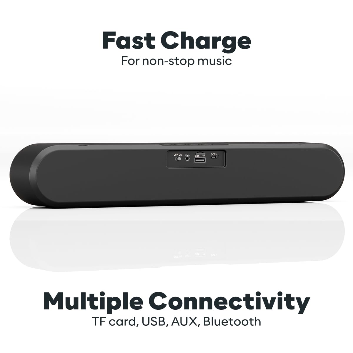 GOVO GoSurround 220 16W Bluetooth Soundbar | 2.0 Channel Wireless Speaker with 52mm Drivers, 2000mAh Battery, TWS, Bluetooth, AUX & USB | RGB LED Lights | FREE Headphones Worth ₹999 + FREE Delivery