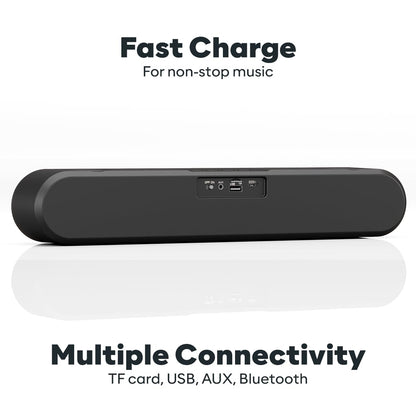GOVO GoSurround 220 16W Bluetooth Soundbar | 2.0 Channel Wireless Speaker with 52mm Drivers, 2000mAh Battery, TWS, Bluetooth, AUX & USB | RGB LED Lights | FREE Headphones Worth ₹999 + FREE Delivery
