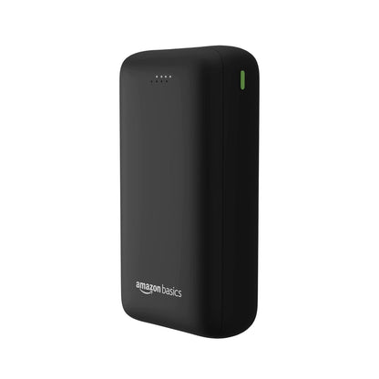 Amazon Basics 27000mAh 65W Ultra-Fast Charging Power Bank – PD Fast Charging, USB-C & USB-A Output, Two-Way Fast Charge, High-Capacity Portable Charger (Black)
