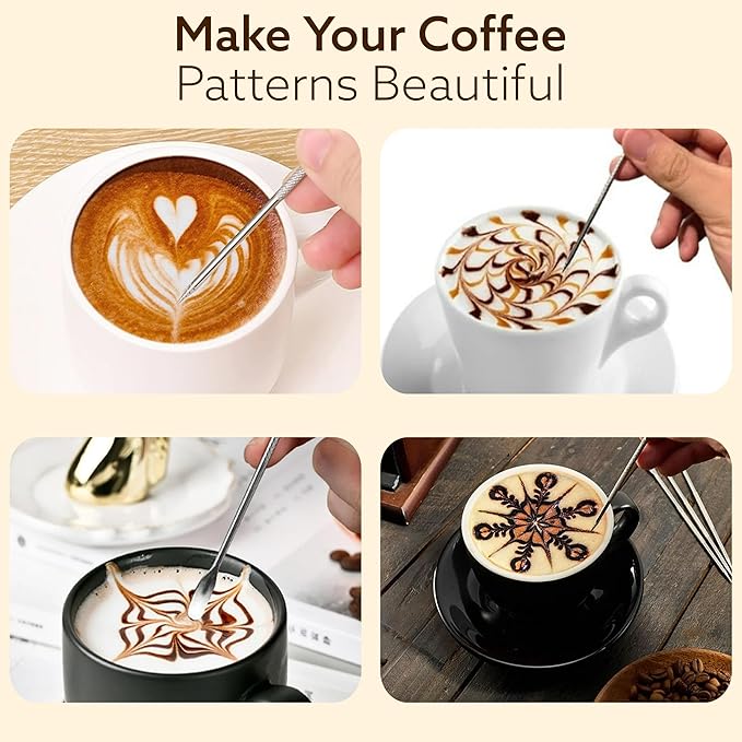 AGARO 350ml Stainless Steel Milk Frothing Pitcher with Latte Art Pen | 304 Steel Espresso Coffee Jug for Cappuccino & Latte