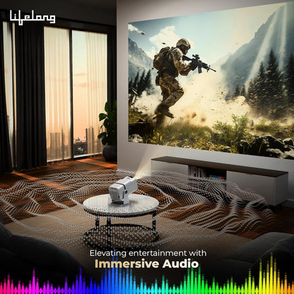 Lifelong Electronics Lightbeam X Smart Projector – Android Powered 1080P Full HD & 4K Ultra HD Support | 3500 Lumens, WiFi, Bluetooth, OTT Apps, 180° Rotation, Built-in Speakers & HDMI | Home Theater for Room & Outdoor + FREE AirPods Worth ₹799 🎧🔥