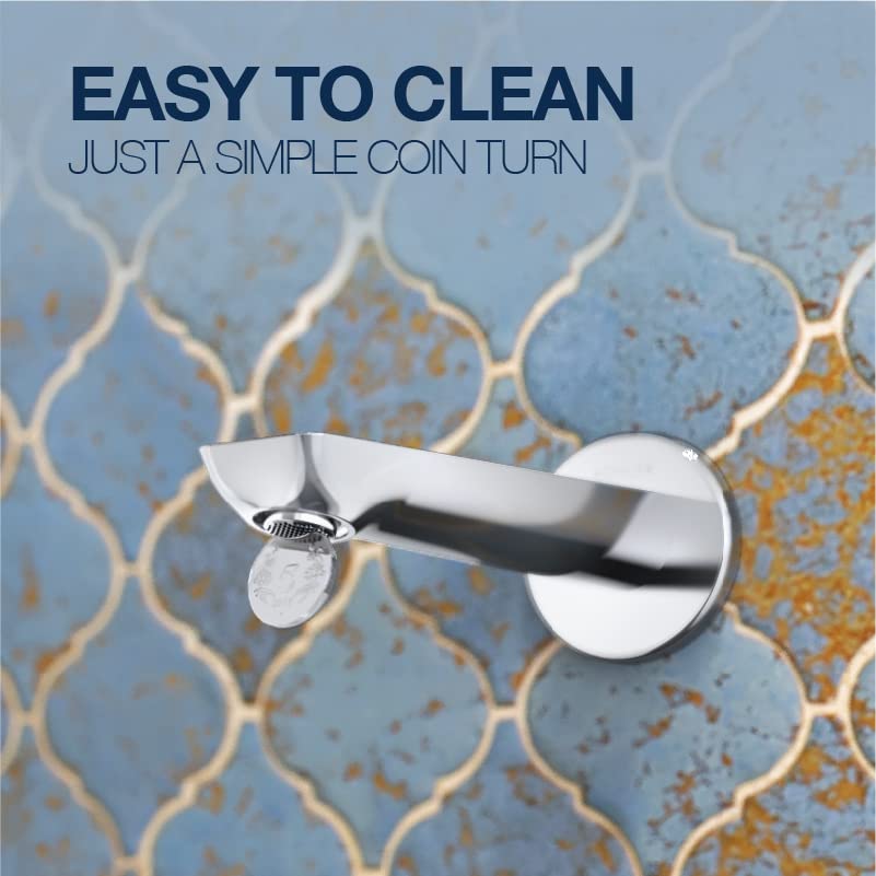 KOHLER Fore Arc Bath Spout with Hidden Aerator | Premium Wall Mounted Brass Bathroom Tap with Chrome Finish | Corrosion Resistant Bath Spout Without Diverter |