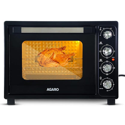 AGARO Royal 60L OTG Oven Toaster Griller – Convection Oven with Motorized Rotisserie, 3 Heating Modes (Black)