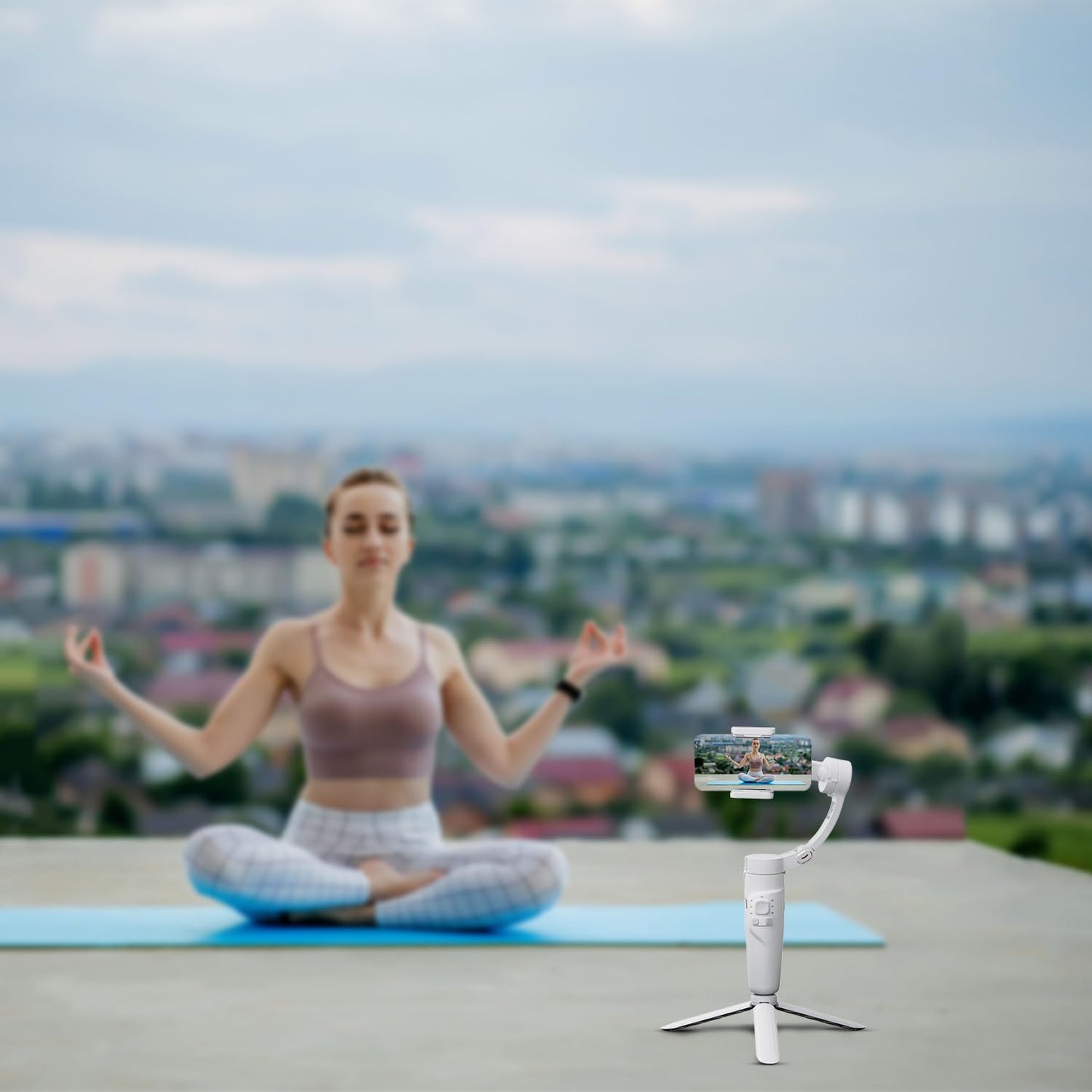 Amazon Basics Foldable 3-Axis Gimbal Stabilizer with Advanced Gyroscope | Shake-Free Video, Object Tracking, Time-Lapse & Panorama | 2500mAh Battery | Ideal for Vlogging +FREE AirPods Worth ₹699