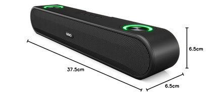 GOVO GoSurround 220 16W Bluetooth Soundbar | 2.0 Channel Wireless Speaker with 52mm Drivers, 2000mAh Battery, TWS, Bluetooth, AUX & USB | RGB LED Lights | FREE Headphones Worth ₹999 + FREE Delivery