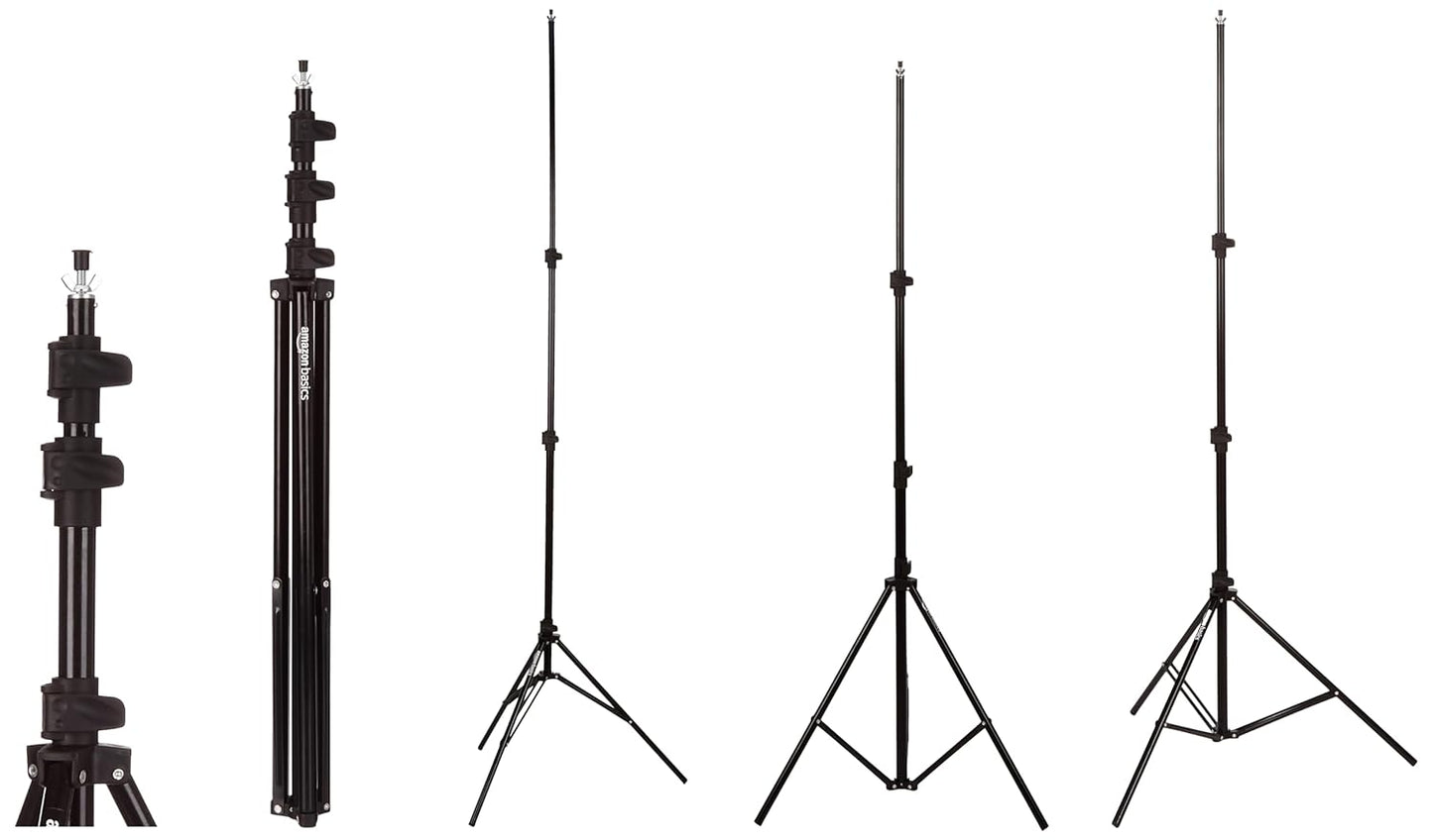 Amazon Basics 9x9 Feet Studio Background Stand Kit with Green Screen Backdrop | Adjustable Photography & Videography Kit
