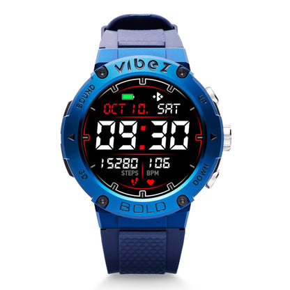 Vibez by Lifelong Bold Smartwatch for Men with BT Calling | 1.32” HD Display | 24×7 Heart Rate & Blood Oxygen | Sports Modes | IP67 | Sleep Monitor | 7 Days Battery Backup – Blue
