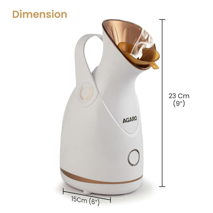AGARO Facial Steamer FS2117 (Rose Gold) – Nano Ionic Hot Mist | Deep Pore Cleansing & Home Spa (100ML)